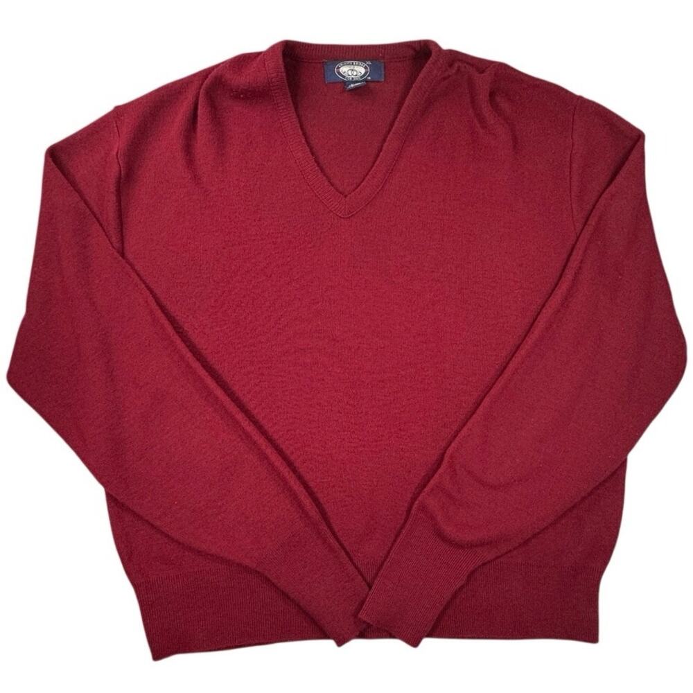 Knights Bridge Mens Sweater Burgundy Red DuPont Orlon USA Vintage